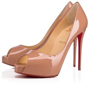 Christian Louboutin New Very Prive 120mm Platform Heels 37 Patent Blush